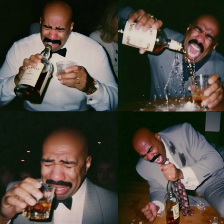 Representación del efecto rebote al terminar el Dry January el 1 de febrero con una fiesta excesiva.