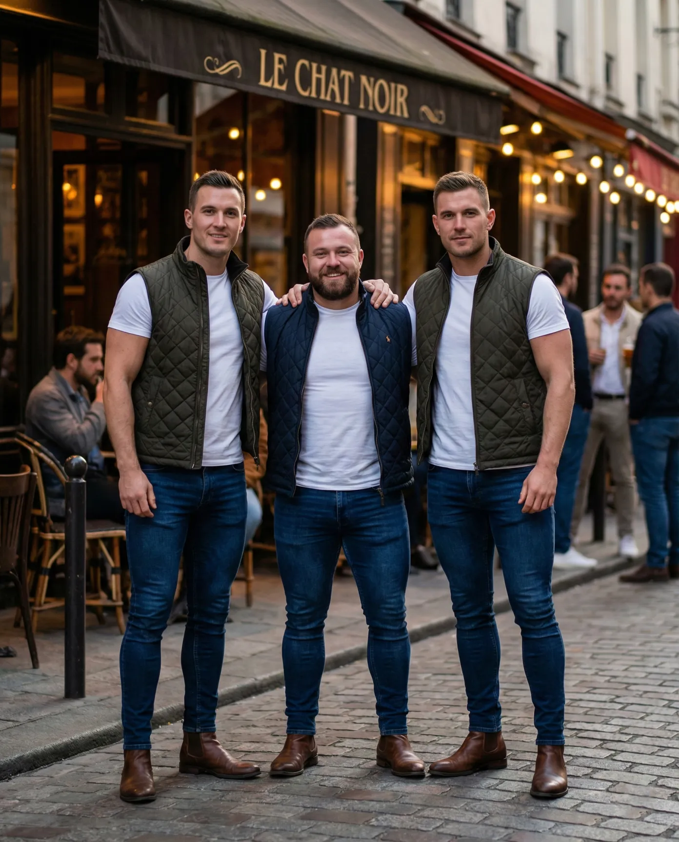 3 hombres llevando pantalones pitillo en 2026 porque vuelve la tendencia de los años 2010