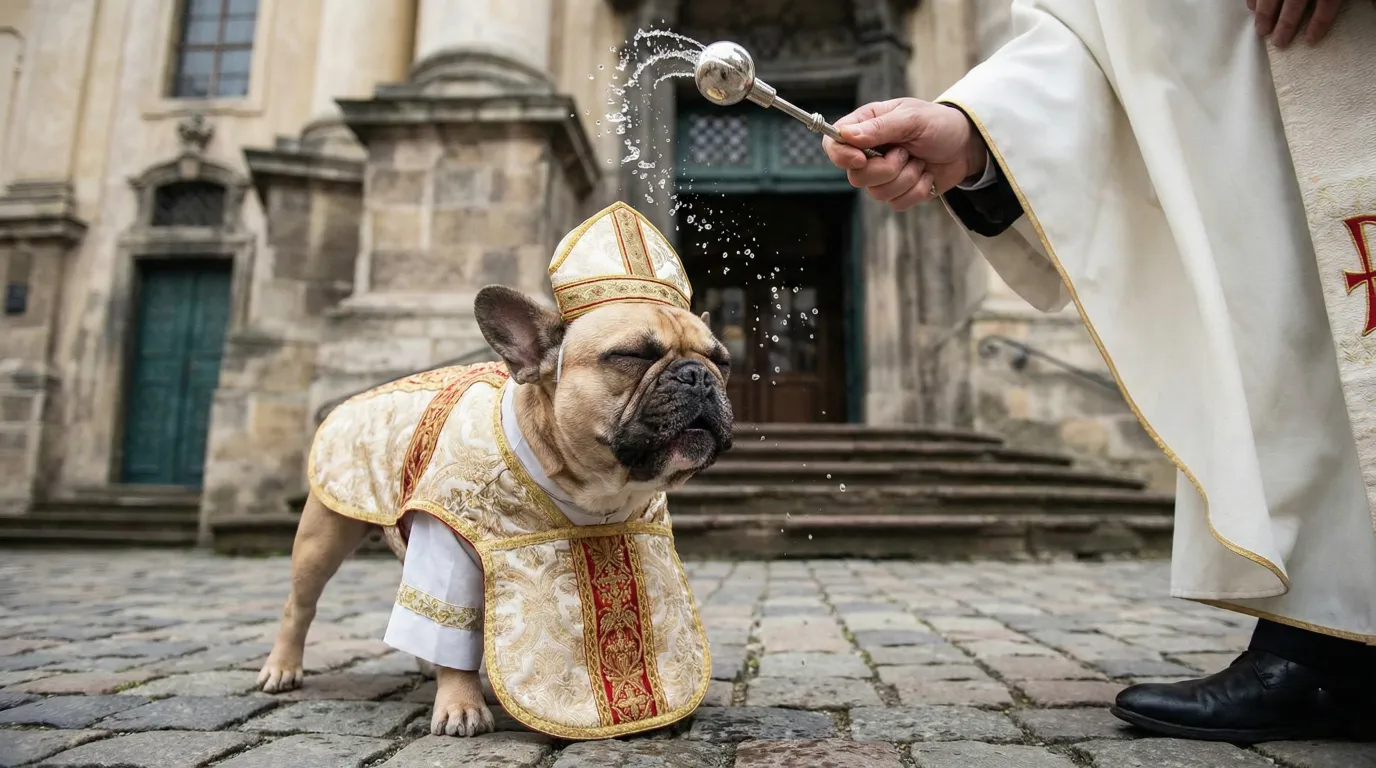 Perro disfrazado recibiendo bendición en fiestas San Antón planes gratis enero.