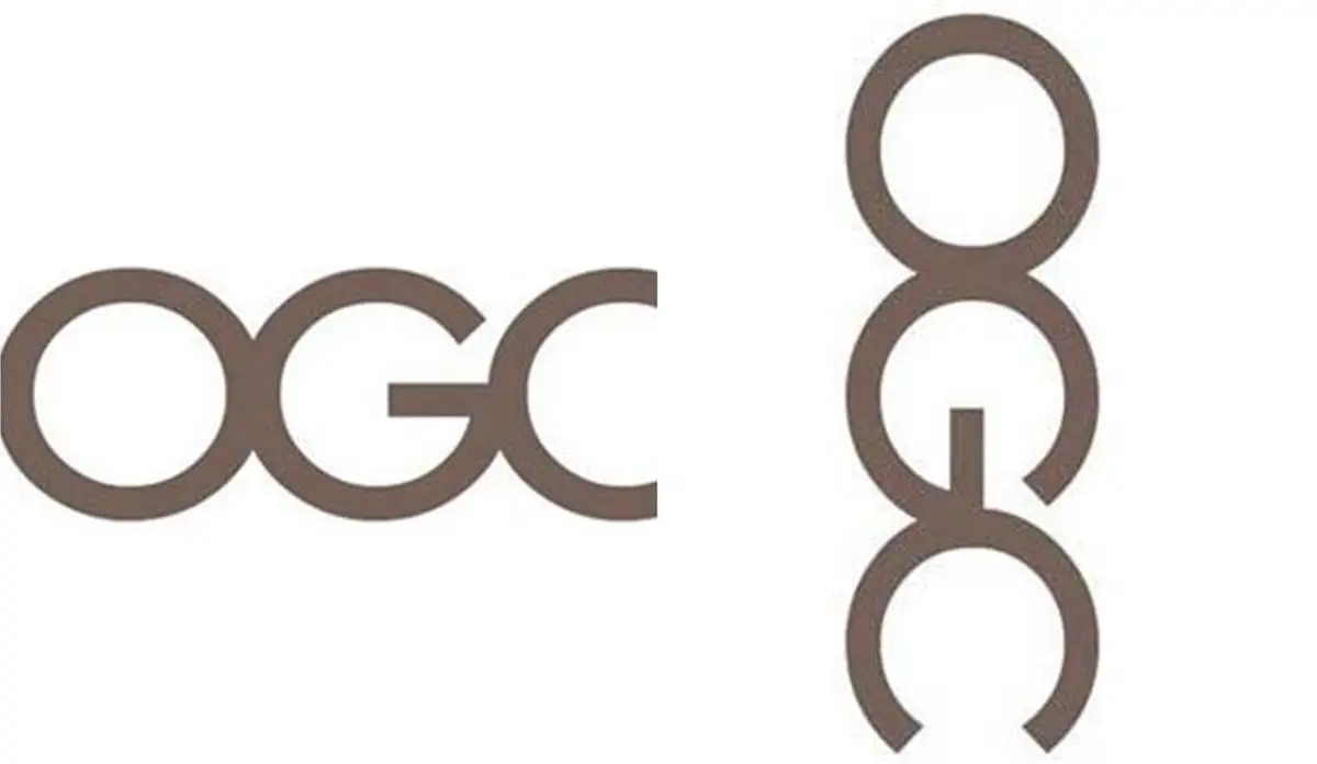Logo de OGC inclinado