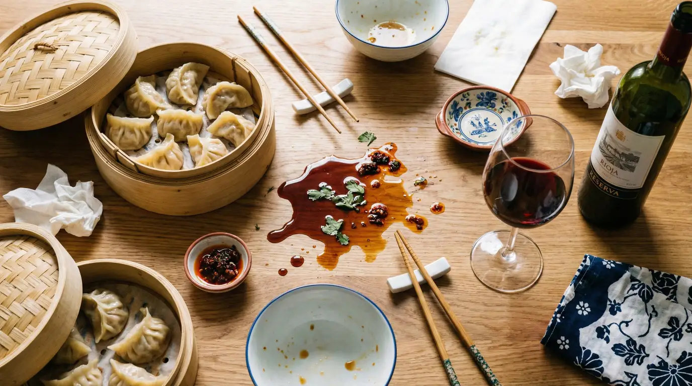 Comida china y vino español fusión