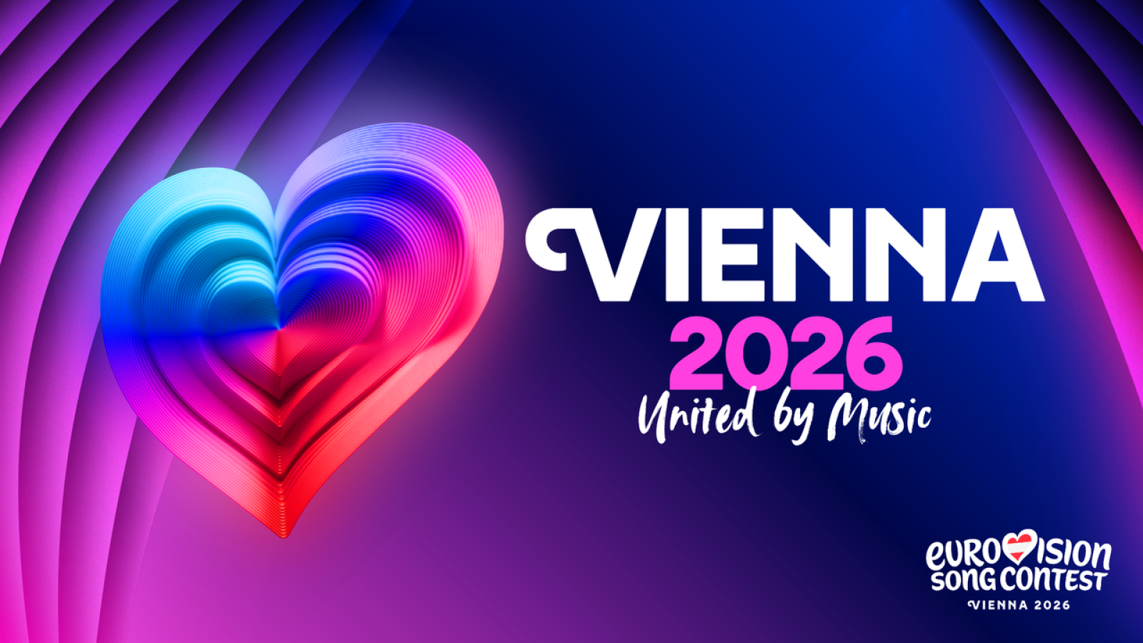 Cartel oficial de Eurovisión 2026 que se celebrará en Viena, Austria