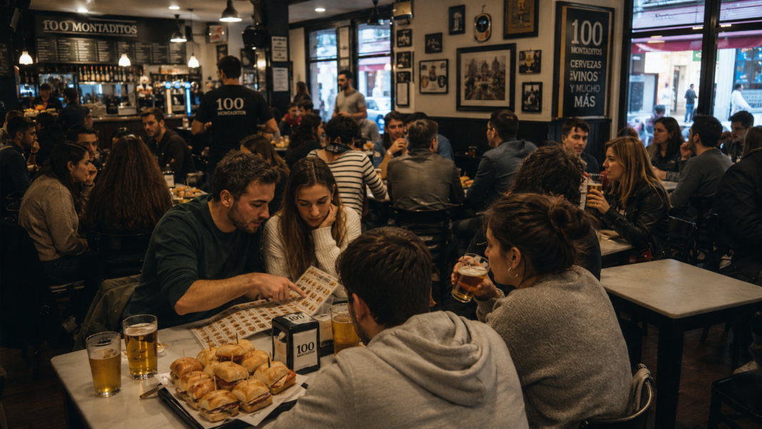 Todo lo que has vivido en un 100 Montaditos (aunque no lo recuerdes) 100 montaditos abarrotado de gente viviendo experiencias