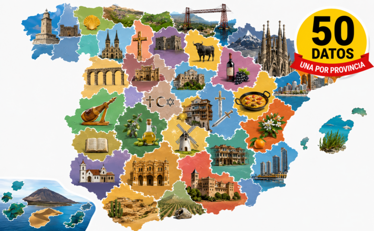Mapa de españa con datos curiosos por provincias