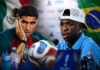 Hakimi tuvo que rescatar a un periodista para que le dejaran hablar en español Hakimi y Vinicius Jr. en rueda de prensa tras preguntarles en español como uso del idioma en el Mundial 2026
