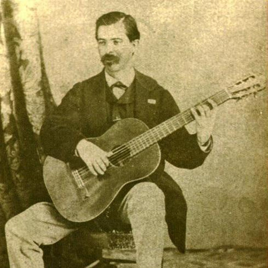 Antonio de Torres tocando la guitarra en el siglo XIX