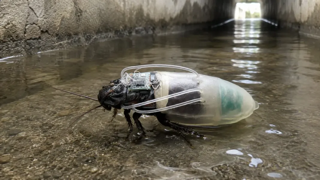 El traje de buceo para cucarachas que ya ha salvado vidas Cucaracha con el traje de buceo que han inventado