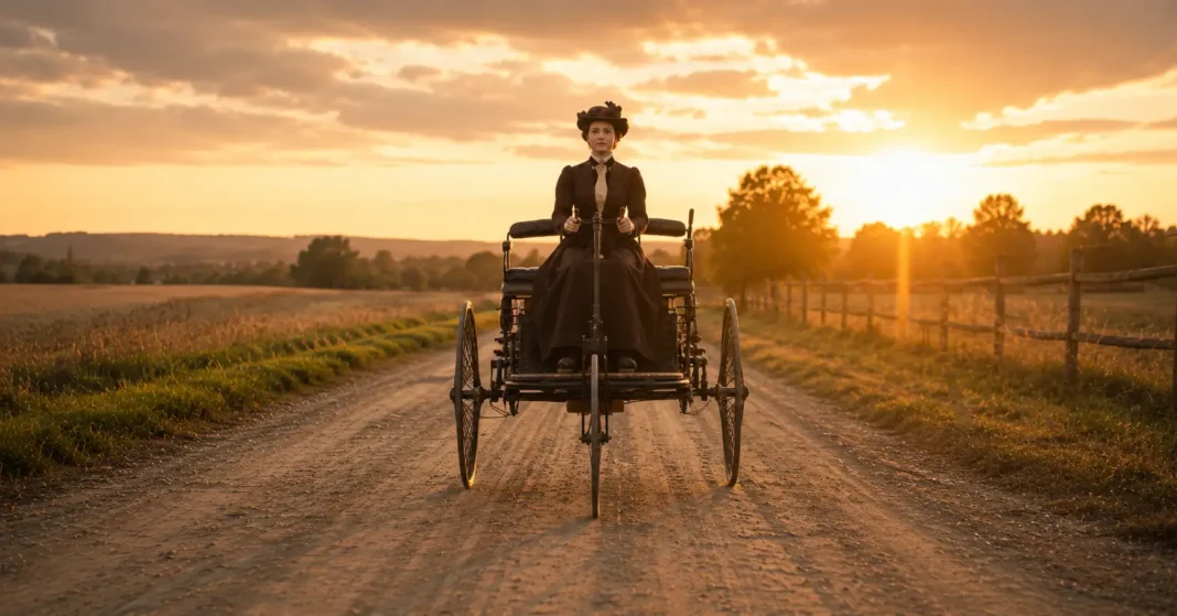 Bertha Benz se llevó el primer coche de la historia sin avisar y recorrió 106 kilómetros para demostrar que funcionaba Recreación de Bertha Benz conduciendo el primer coche de la historia