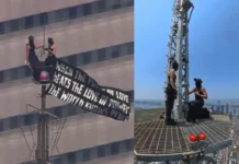 Angela Nikolau e Ivan Beerkus escalaron la antena del Empire State y se pidieron matrimonio. La noche la pasaron en comisaría. Angela Nikolau e Ivan Beerkus escalaron la antena del Empire State para pedir matrimonio.